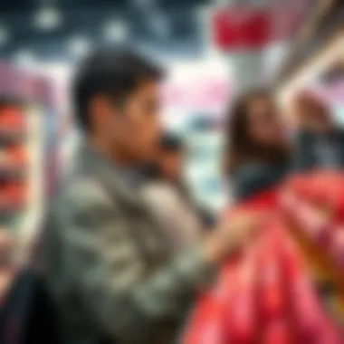 Consumer shopping for beauty products