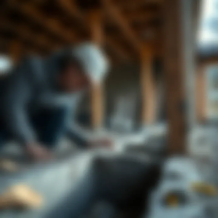 Structural Integrity Evaluation Inspecting structural integrity of a house foundation