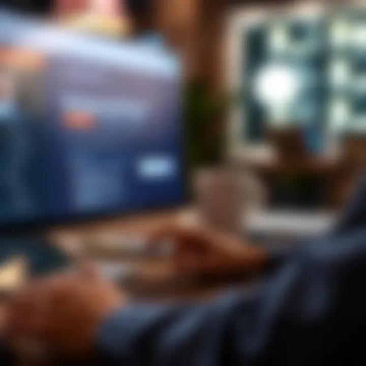 Close-up of a user navigating a background check website
