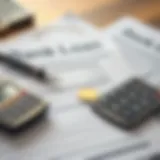 Bank loan paperwork and calculator