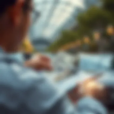 Person comparing bank loan and car loan