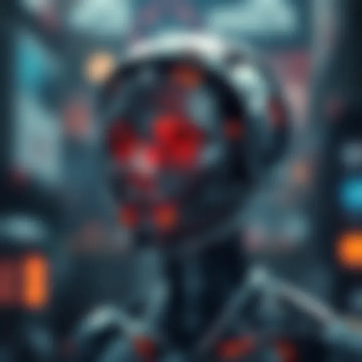 Ethical Implications of AI Artistic depiction of ethical considerations surrounding AI