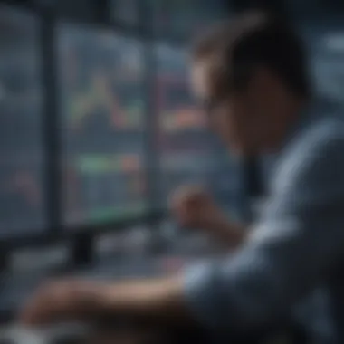 A trader analyzing forex charts on a digital screen