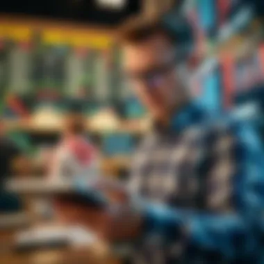 Financial Insights Analysis A person analyzing financial data on a tablet