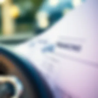 Close-up of car financing documents