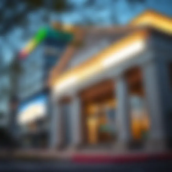 A close-up of a bank building representing local financial institutions