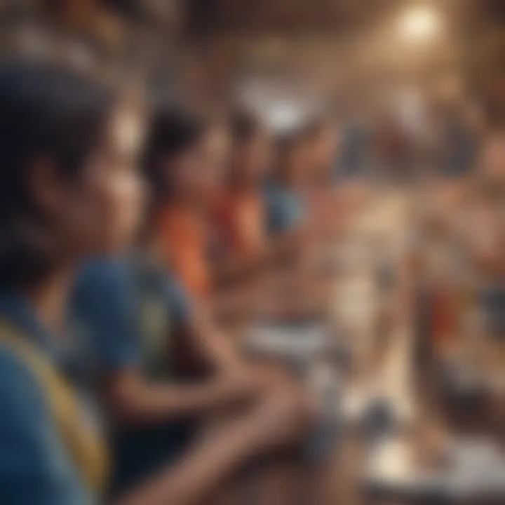An inspiring scene of diverse volunteers working together for a cause.