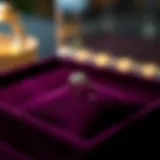 Captivating Engagement Ring Display Elegant engagement ring displayed on a velvet surface