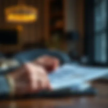 Assessing Jewelry Insurance Policies Person reviewing jewelry insurance policy documents with a pen