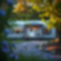 A serene setting featuring a well-designed manufactured home amidst nature.