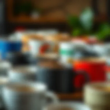 An assortment of coffee cups symbolizing diverse coffee markets.