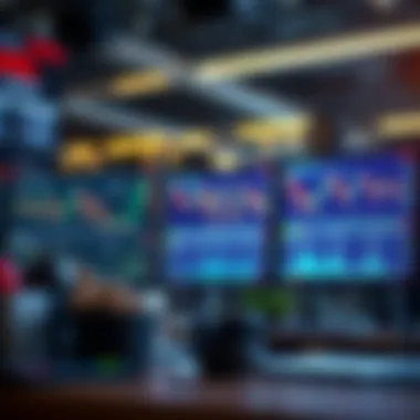 A conceptual image of a trading desk with coffee futures charts displayed.