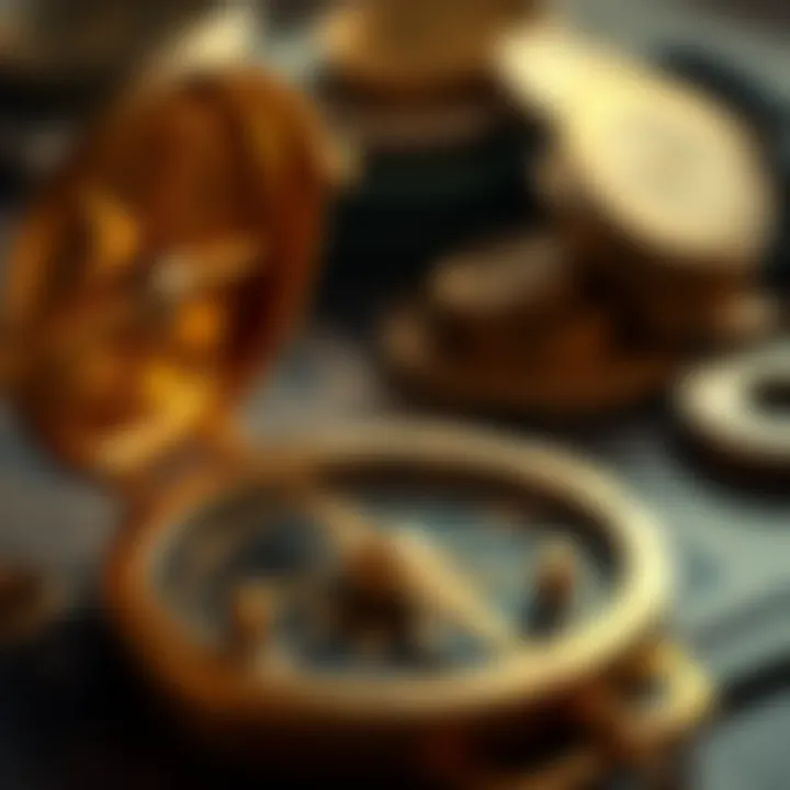 Navigating Financial Decisions with Gold A golden compass representing financial direction
