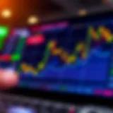 Graph illustrating stock market trends