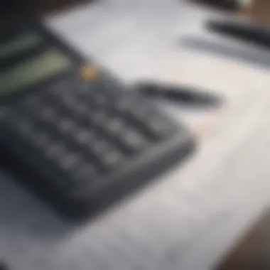 A close-up of a financial calculator and a notepad