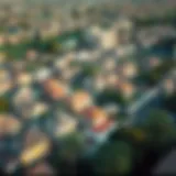 Diverse Neighborhood Architecture Aerial view of a residential neighborhood showcasing diverse architecture