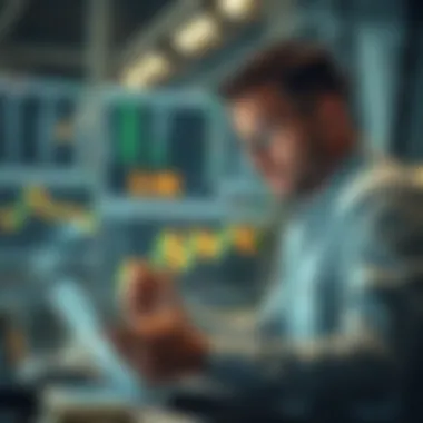 A financial analyst reviewing market data