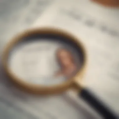 A magnifying glass over a document showcasing due diligence in stock analysis