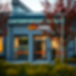 A modern bank exterior with a welcoming entrance