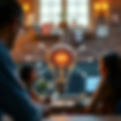 Conceptual illustration representing idea generation and brainstorming for product development