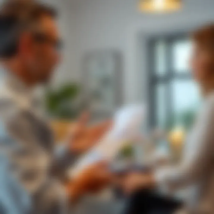 Consulting a Financial Planner A financial planner discussing options with a homeowner