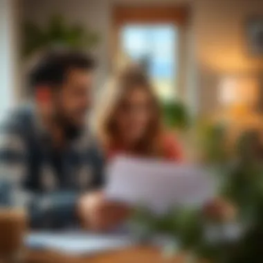 Reviewing Loan Options A couple reviewing loan documentation