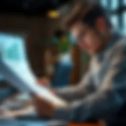 A person analyzing property documents