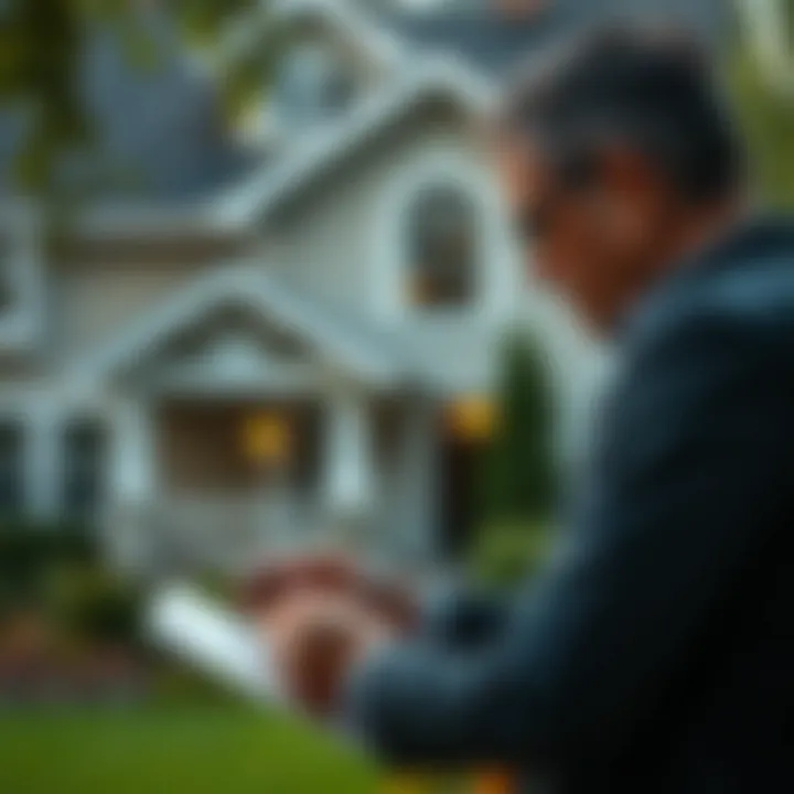Professional Appraisal Evaluation A professional appraiser evaluating a home