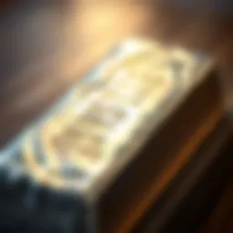 The gleaming surface of a silver ingot