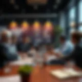 Corporate strategy meeting focused on sustainability
