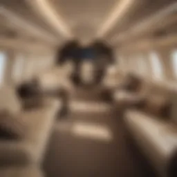 Luxurious interior of a private jet illustrating comfort