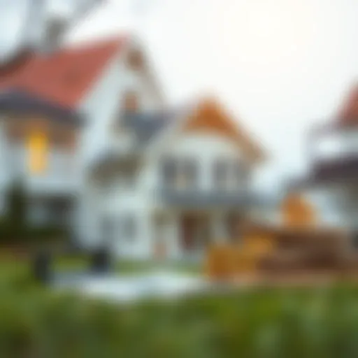 Illustration of standard home loan down payment concept with a house and money symbols