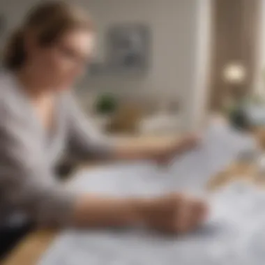 Cancer patient reviewing financial documents