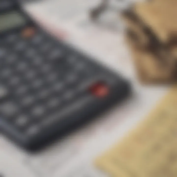 A calculator and financial documents