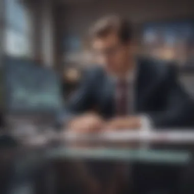 Analyzing Investment Performance Businessman analyzing investment performance