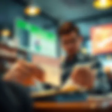 Conceptual image depicting everyday transactions using a checking account