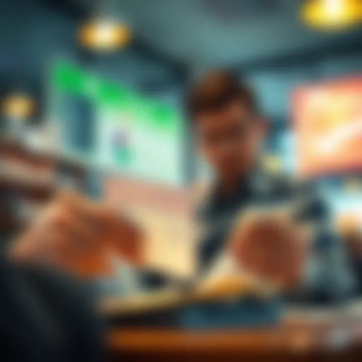 Conceptual image depicting everyday transactions using a checking account