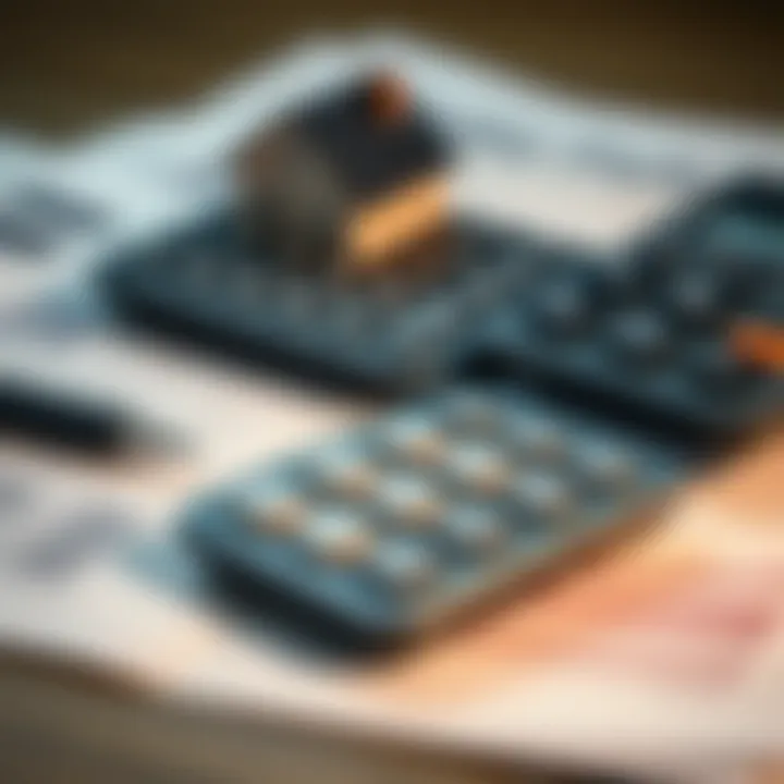 Mortgage Calculations A close-up of a calculator and mortgage-related papers