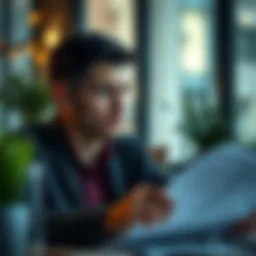 A thoughtful individual reviewing financial documents