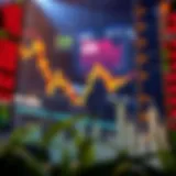 Conceptual illustration of stock market fluctuations