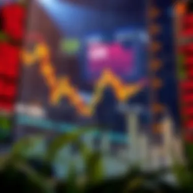 Conceptual illustration of stock market fluctuations